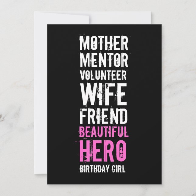 40th Birthday Invitation - Mum Volunteer Hero (Front)