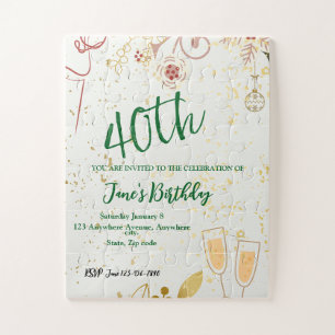 40TH BIRTHDAY INVITATION PUZZLE