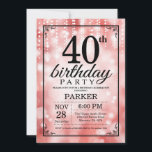 40th Birthday Invitation Red Glitter<br><div class="desc">40th Birthday Invitation with Red String Lights with Red Glitter Background. Red Birthday. Adult Birthday. Men or Women Bday Invite. 13th 15th 16th 18th 20th 21st 30th 40th 50th 60th 70th 80th 90th 100th, Any age. For further customisation, please click the "Customise it" button and use our design tool to...</div>