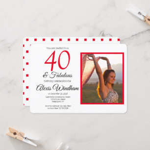 40th birthday invitation with photo