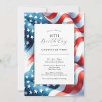 40th Birthday Invitations American Flag