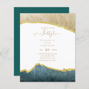 40th Birthday Invitations Glamour Girly Modern FUN