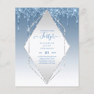 40th Birthday Invitations HER Girly Glamour Glitte Flyer