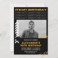 40th birthday invitations Men Photo Spray paint