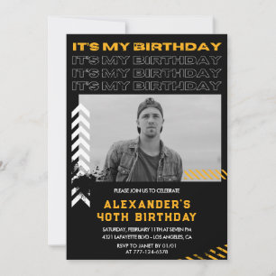 40th birthday invitations Men Photo Spray paint