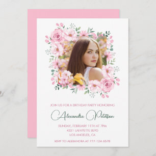 40th birthday invitations Photo Boho Elegant