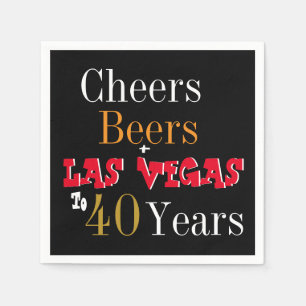 40th Birthday Las Vegas Cheers and Beers Party Napkin