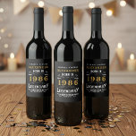 40th Birthday Legend Born 1986 Vintage Black Wine Label<br><div class="desc">A personalized classic wine bottle label design for that birthday celebration for somebody born in 1986 and turning 40. Add the name to this vintage retro style black, white and gold design for a custom birthday gift. Easily edit the name and year with the template provided. A wonderful custom black...</div>