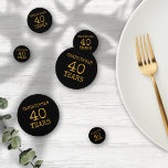 40th Birthday Legendary Black Gold Retro Confetti<br><div class="desc">For those celebrating their 40th birthday we have the ideal birthday party confetti with a vintage feel. The black background with a white and gold vintage typography design design is simple and yet elegant with a retro feel. Easily customise the text of this birthday gift using the template provided. Part...</div>