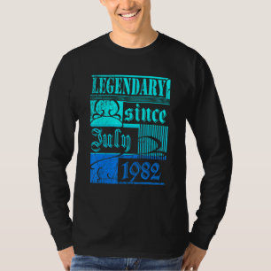 40th Birthday Legendary Since July 1982 Vintage Re T-Shirt