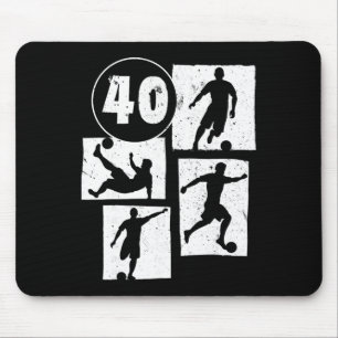 40th Birthday Man Woman Soccer Player Footll 40 Ye Mouse Mat