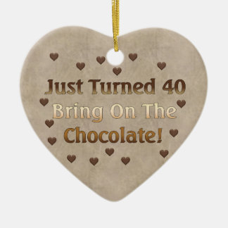 40th Birthday Means Chocolate Ceramic Tree Decoration