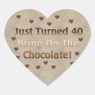 40th Birthday Means Chocolate Heart Sticker
