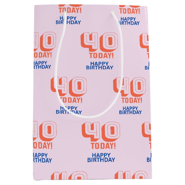 40th Birthday Medium Gift Bag (Front)