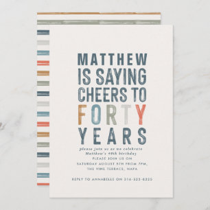 40th birthday modern rustic classy typography