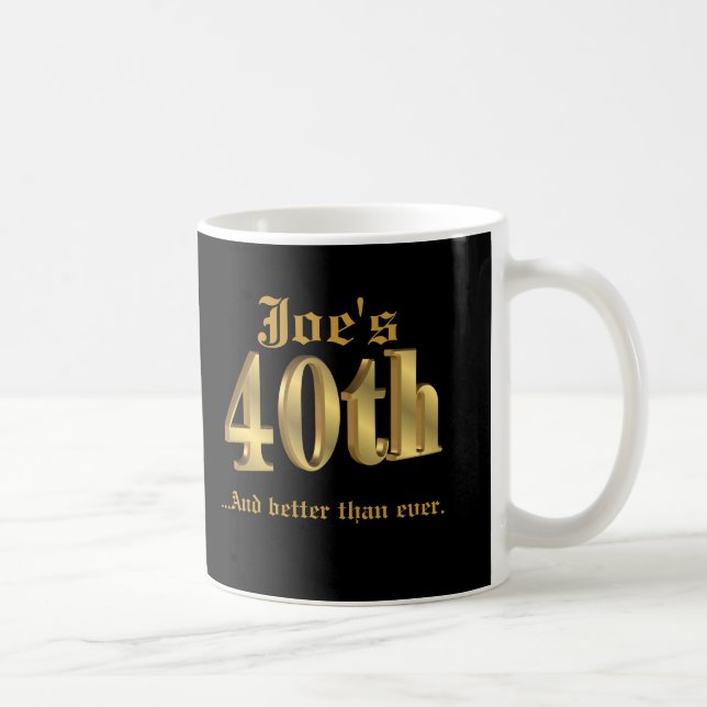 40th birthday Mug personalised (Right)