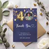 40th birthday navy blue gold stars photo