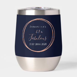 40th Birthday Navy Rose Gold Party Favor