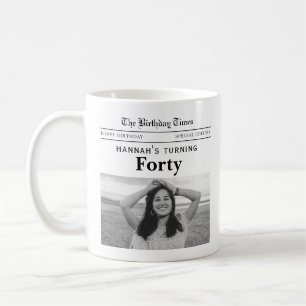 40th Birthday Newspaper Coffee Mug