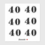 40th Birthday Number Forty Custom Age Colour Black<br><div class="desc">Designed for birthday celebrations!</div>