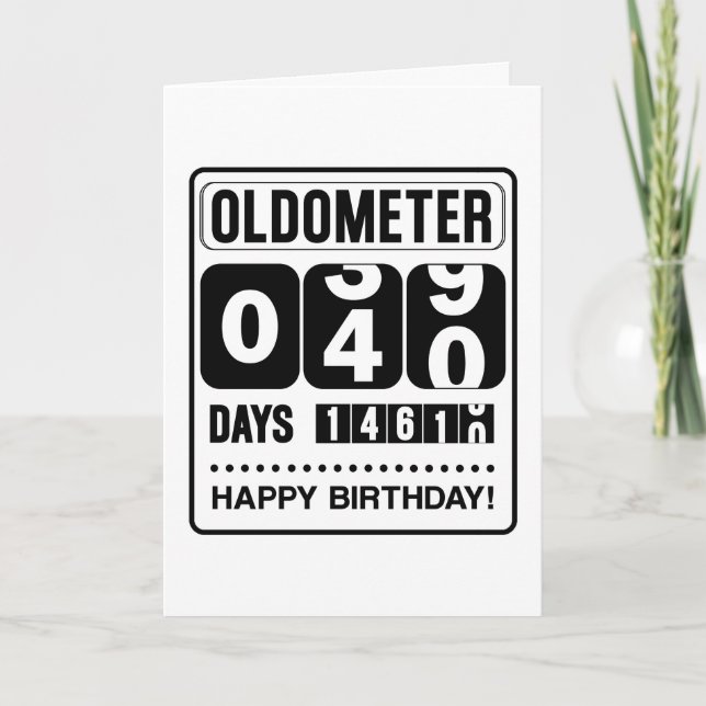 40th Birthday Oldometer Card (Front)