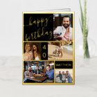 40th Birthday or Any Age 5 Photo Black and Gold