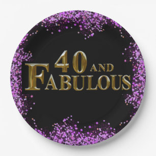 40th Birthday Paper Plate