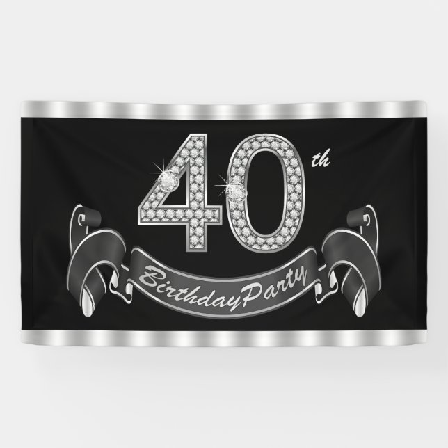 40th Birthday Party Banner (Horizontal)
