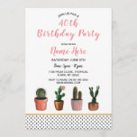 40th Birthday Party Cactus Invite 18th 21st 30th<br><div class="desc">Personalise the template to create your perfect invite 
View our Zazzle store for our full selection of designs:
https://www.zazzle.co.uk/neonblooms?rf=238213803558726188</div>