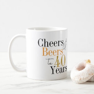 40th Birthday Party Cheers Beer Minimal Coffee Mug
