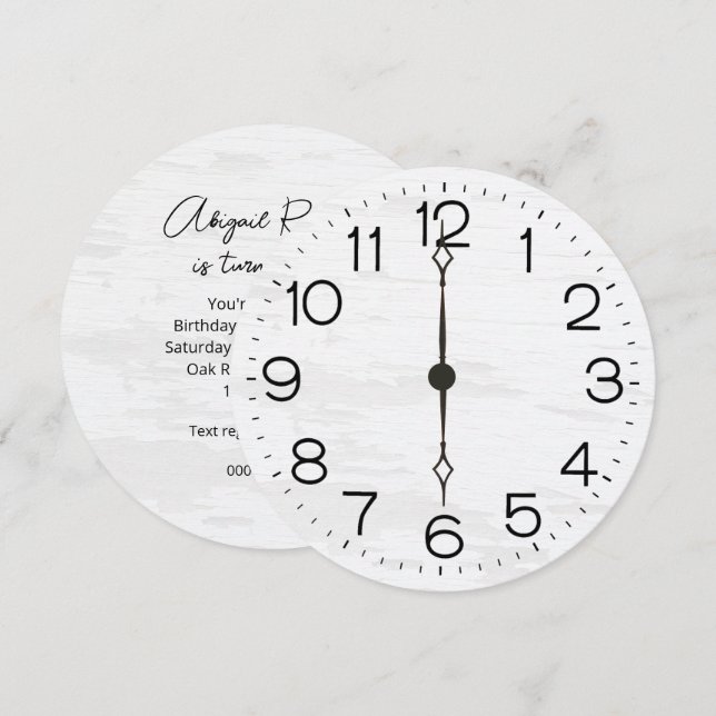 40th Birthday Party Clock On Whitewashed Wood (Front/Back)