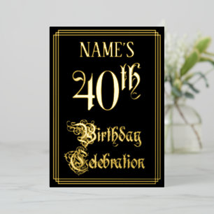 40th Birthday Party — Fancy Script & Custom Name