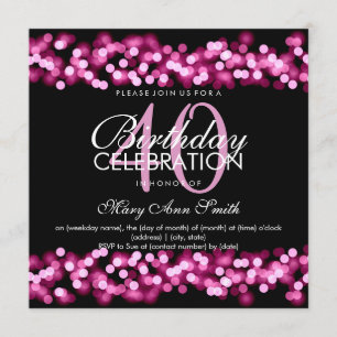 40th Birthday Party Faux Pink Hollywood Glam Invitation