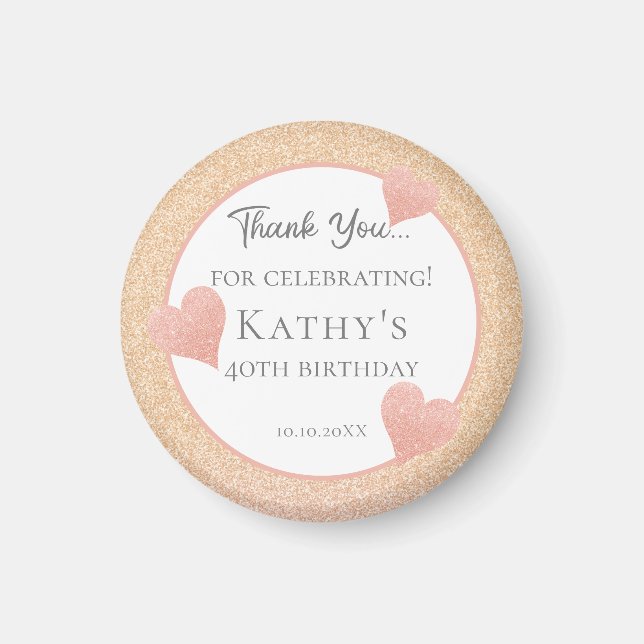 40th Birthday Party Gift Sunset Orange  Magnet (Front)