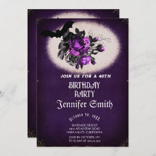 40th Birthday Party Gothic  Invitation