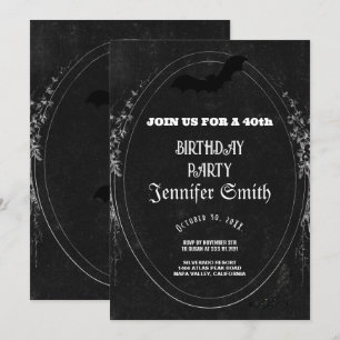 40th Birthday Party Gothic Red Invitation
