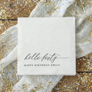 40th Birthday Party Hello 40 Modern Milestone Napkin