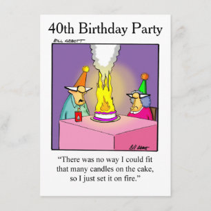 40th Birthday Party Humourous Invitations For Her