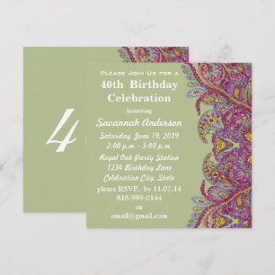 40th Birthday Party Invitation