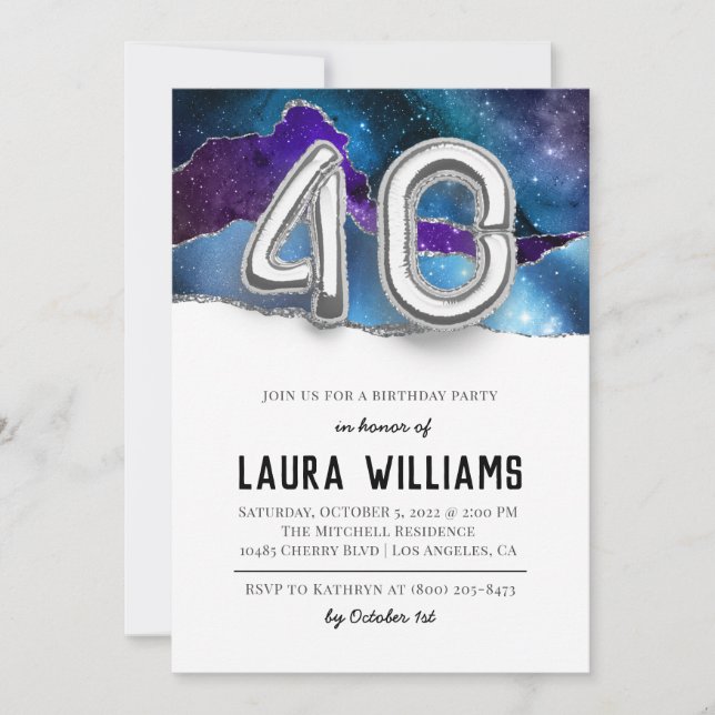 40th Birthday Party Invitation (Front)