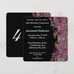 40th Birthday Party Invitation