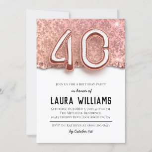 40th Birthday Party Invitation