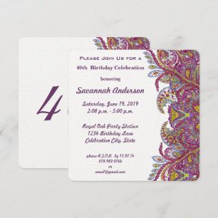 40th Birthday Party Invitation