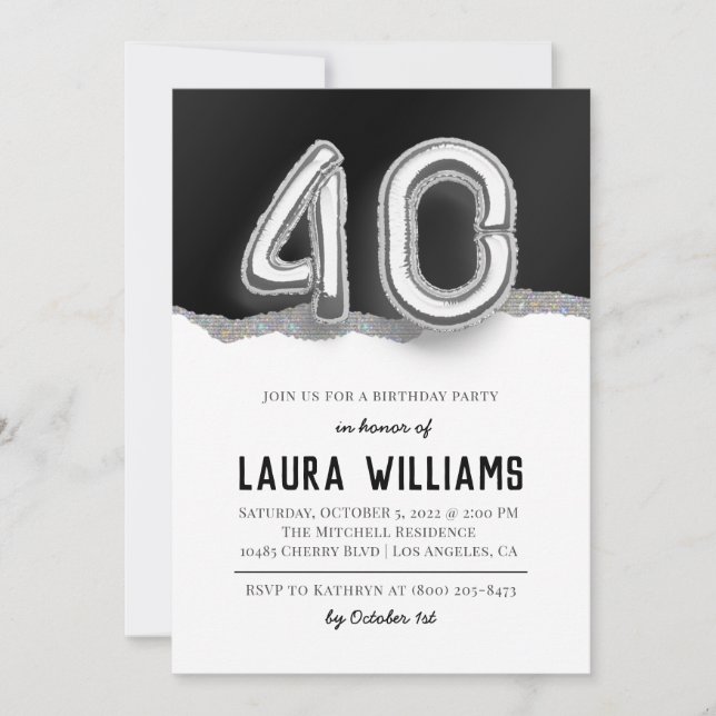 40th Birthday Party Invitation (Front)