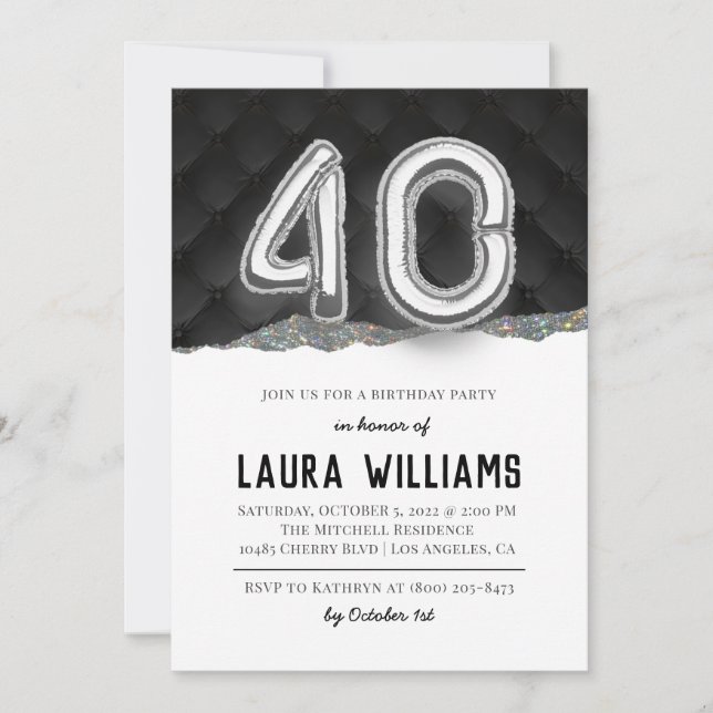 40th Birthday Party Invitation (Front)