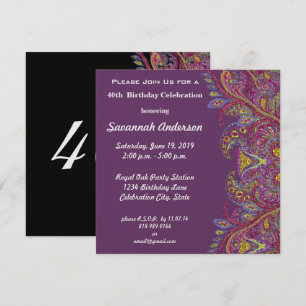 40th Birthday Party Invitation