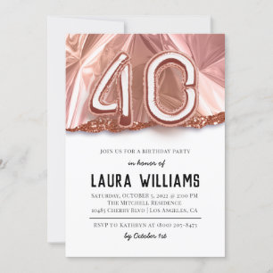 40th Birthday Party Invitation
