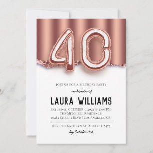 40th Birthday Party Invitation