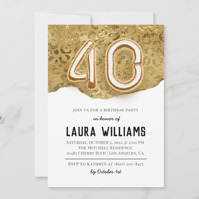 40th Birthday Party Invitation (Front)