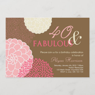 40th Birthday Party Invitation- 40 and Fabulous! Invitation